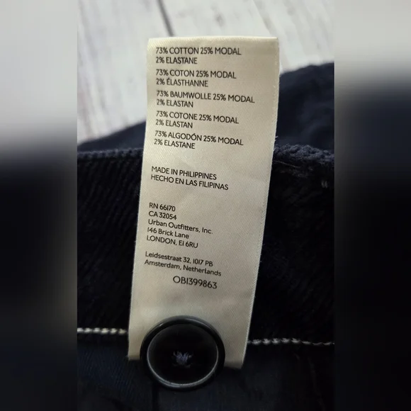 Anthropologie Maeve The Colette Corduroy Crop Wide-Leg Pants Navy Blue 28 - Picture 6 of 8